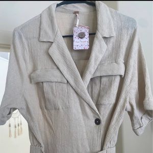 Free People NWT mini/ casual beige dress